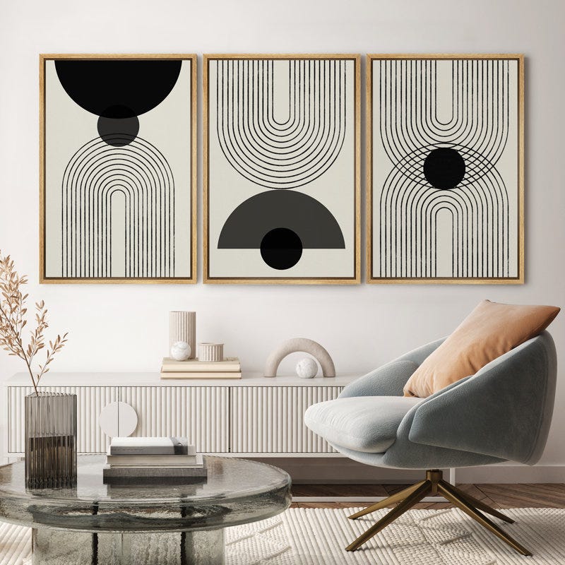 Modern wall art of the middle of the century