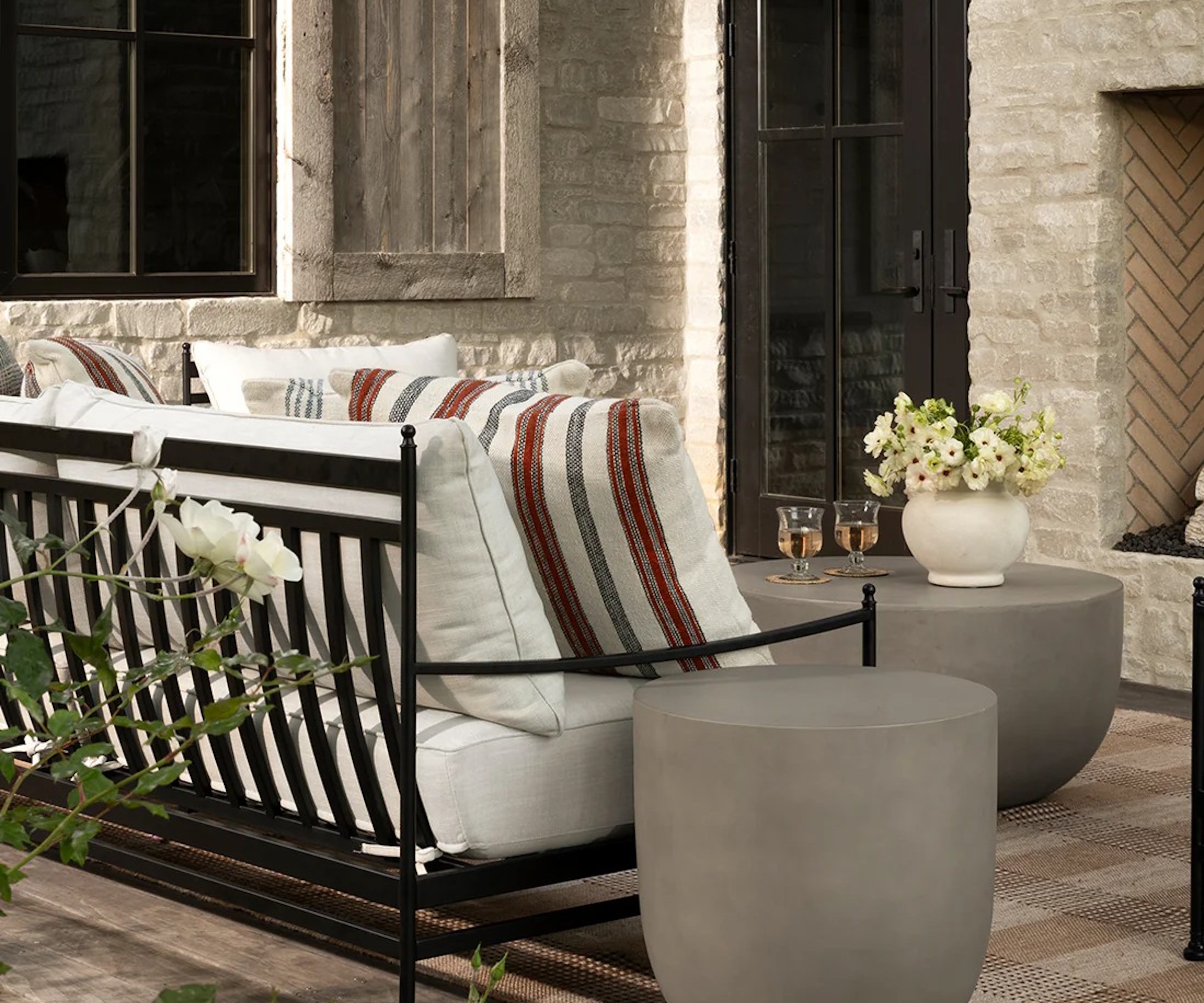 Caine Outdoor Side Table by McGee & Co. in a concrete, gray finish