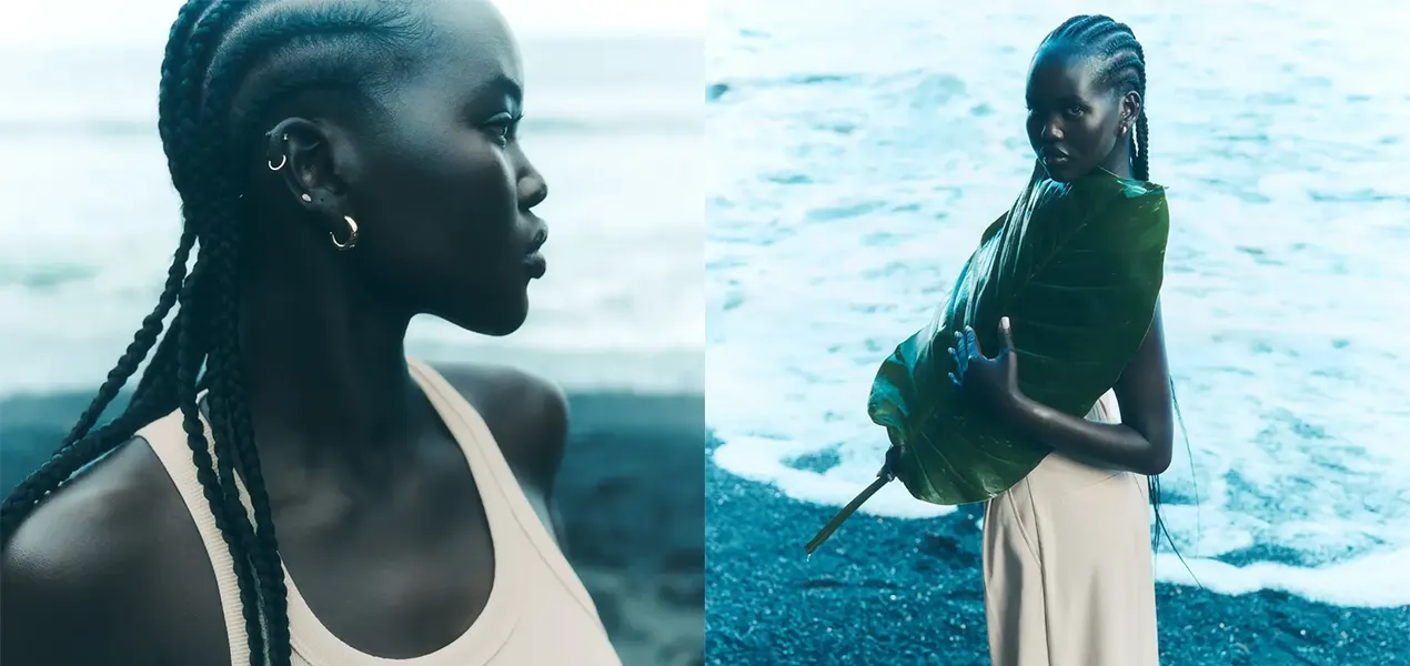 Adut Akech leads the summer 2025 campaign from Alo Yoga