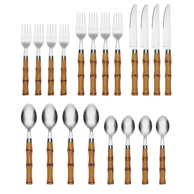 Cambridge Silversmiths Cambridge bamboo handle 20-part space tableware & ratings | Wayfair