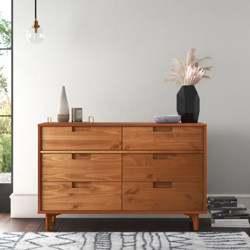 Helmick Groove 6 drawer double chest of drawers