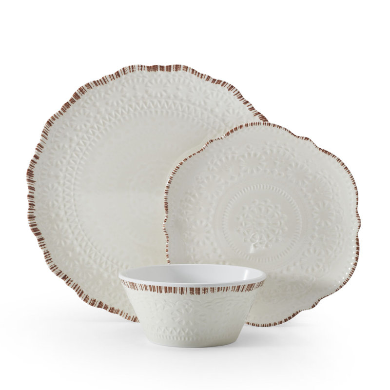 Pfaltzgraff Chateau 12-part inner/outdoor melamine dishes, service for 4 & reviews | Wayfair