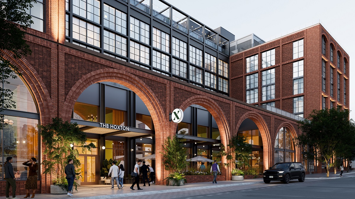 Arching renders at the entrance to the Hoxton Nashville