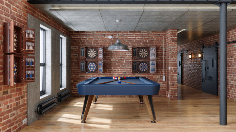 Playroom in a home with different types of games