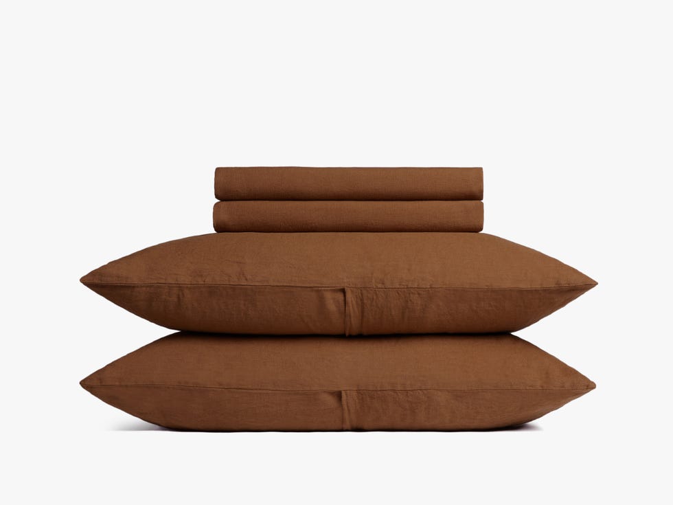 Linen leaf set - tobacco