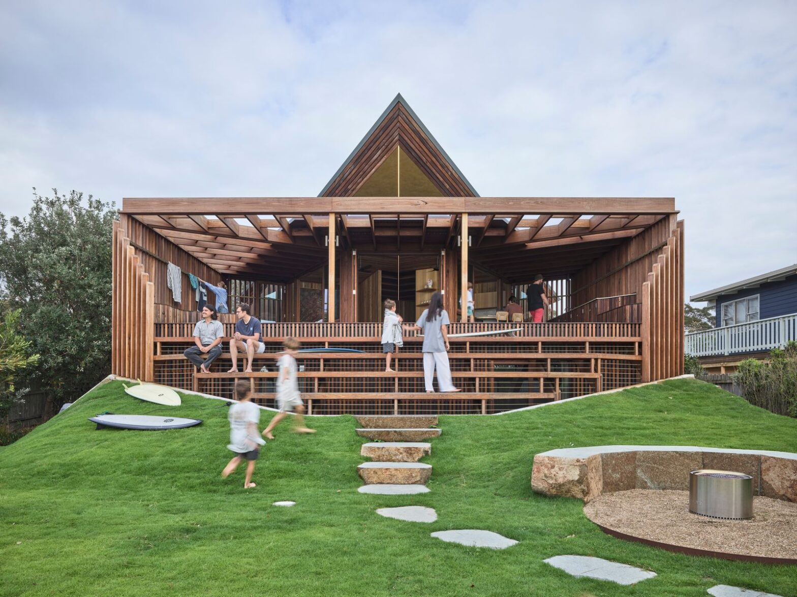 In Australia, a beach hut is given a net zero revision by locals.