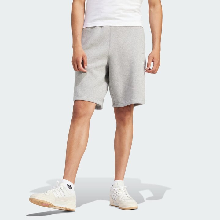 Gray adidas Treffoil essentials sweat shorts.