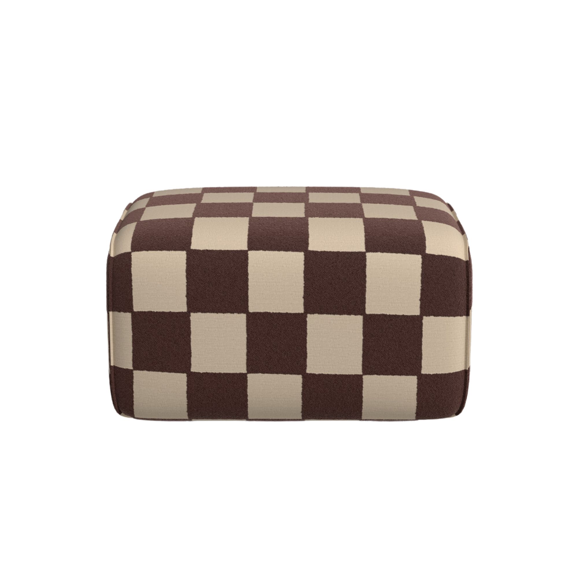 Avalon Footstool from Made in Blenets Check chocolate from Harlequin