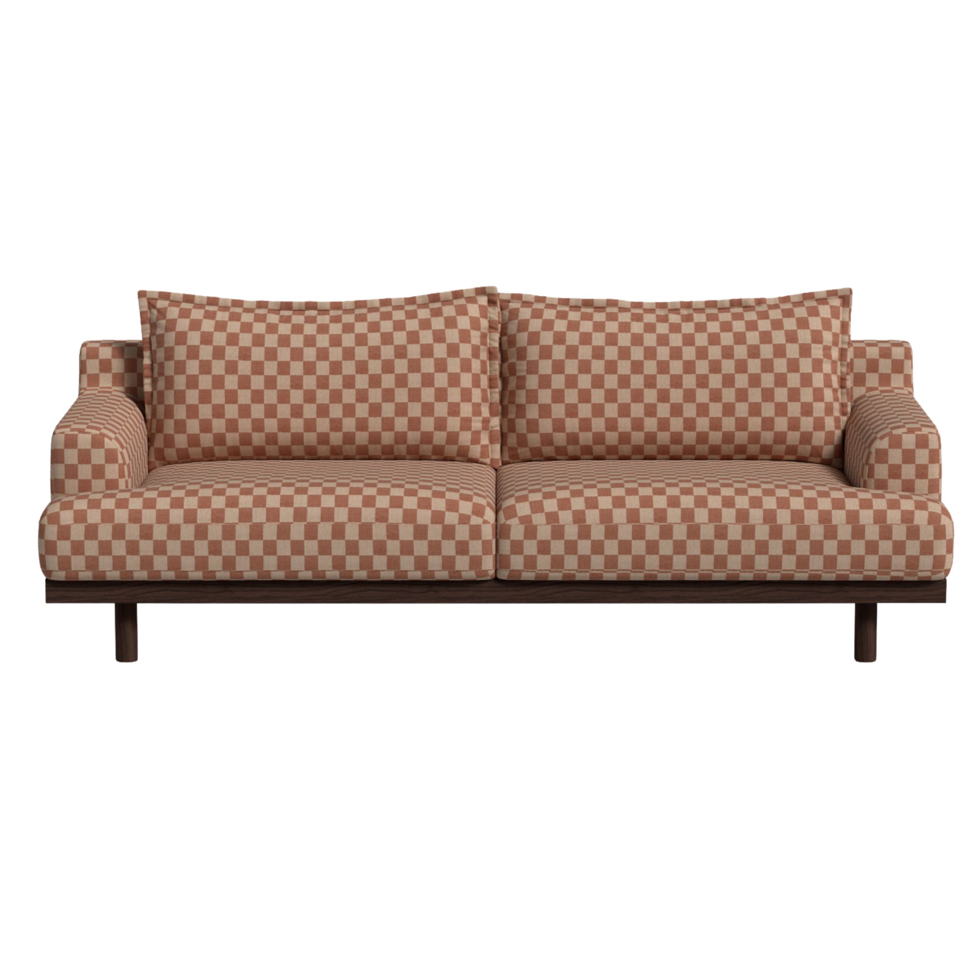 Harlow medium sofa from Made in Blenets Check Mini Terracotta Orange by Harlequin 