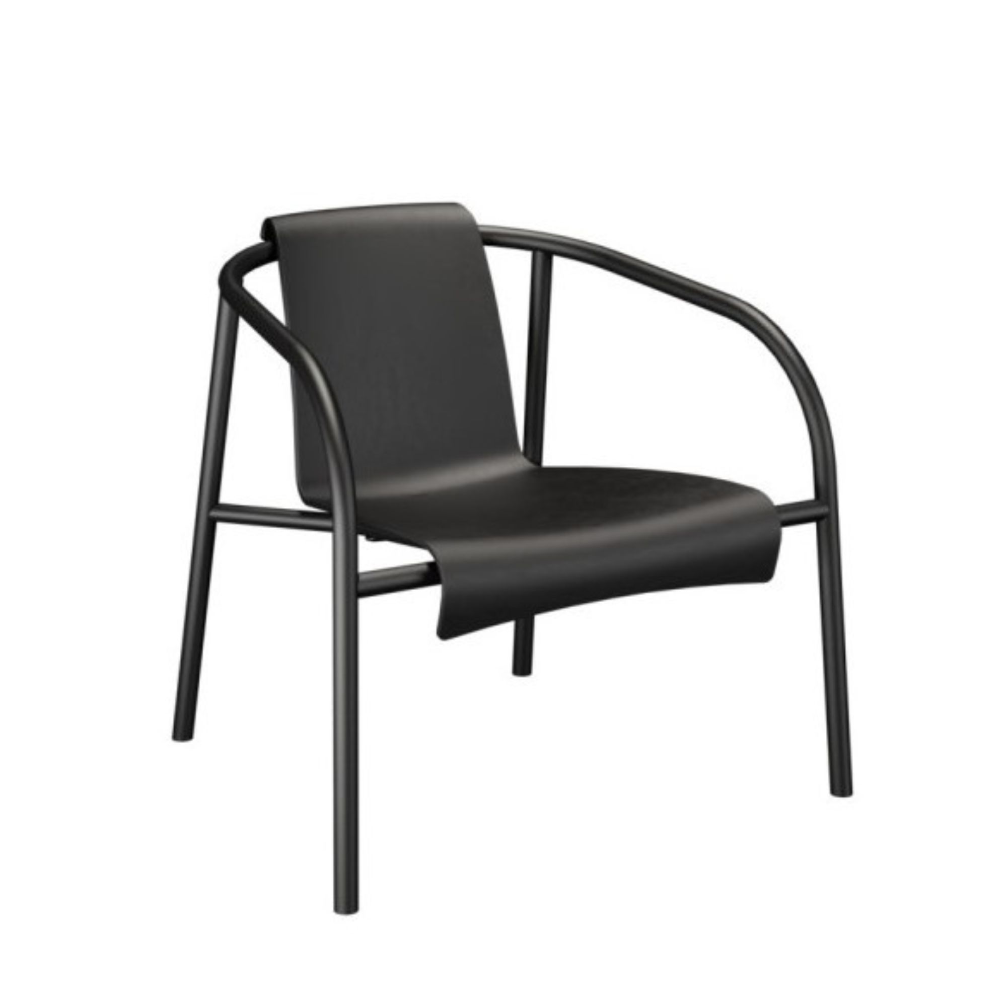 Black modern outer chair on a white background