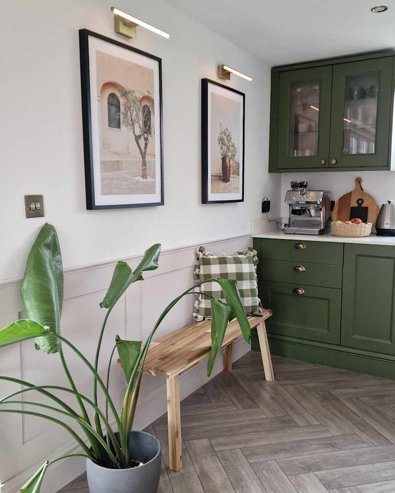 Bank in a newly renovated kitchen.