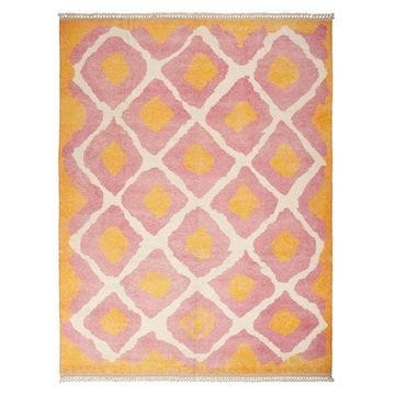 Multi -colored Moroccan wool carpet