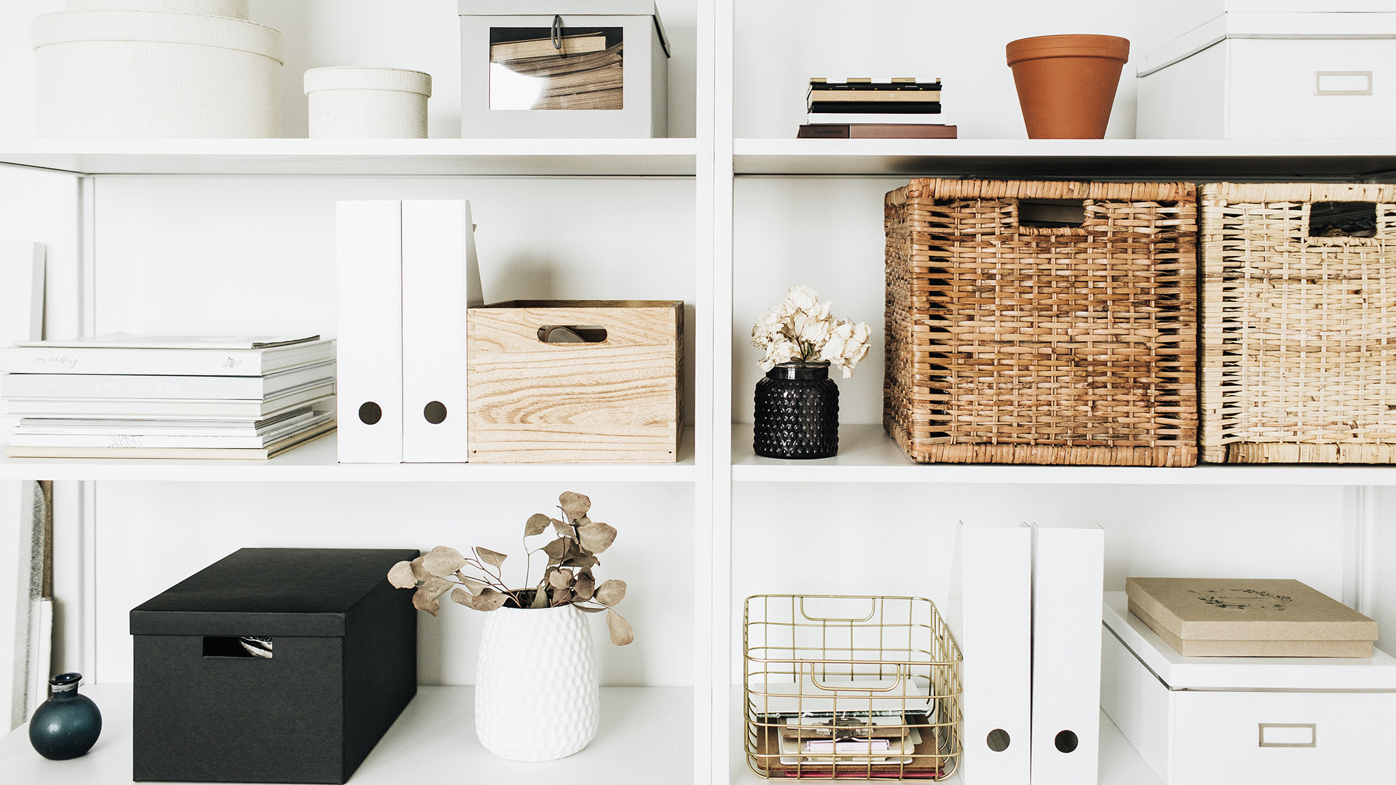 Storage shelves in Home Office