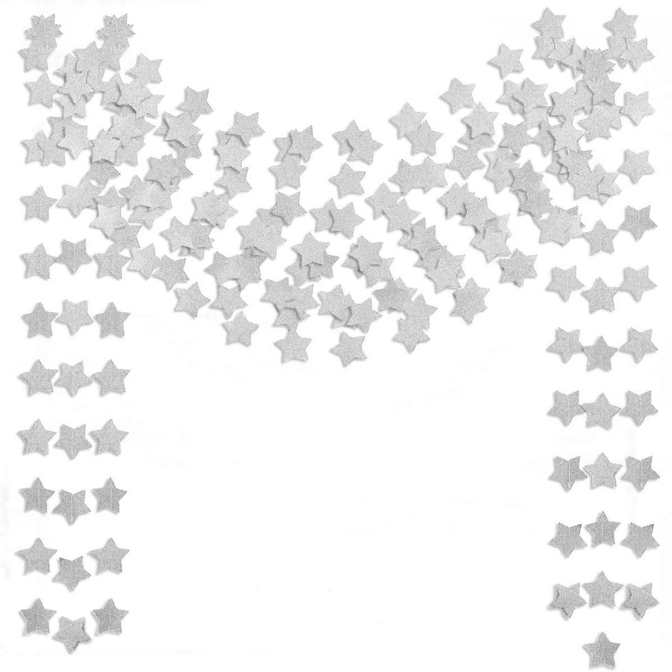 6 PCs glitter silver star paper garland 6 PCs glitter silver star paper garland
