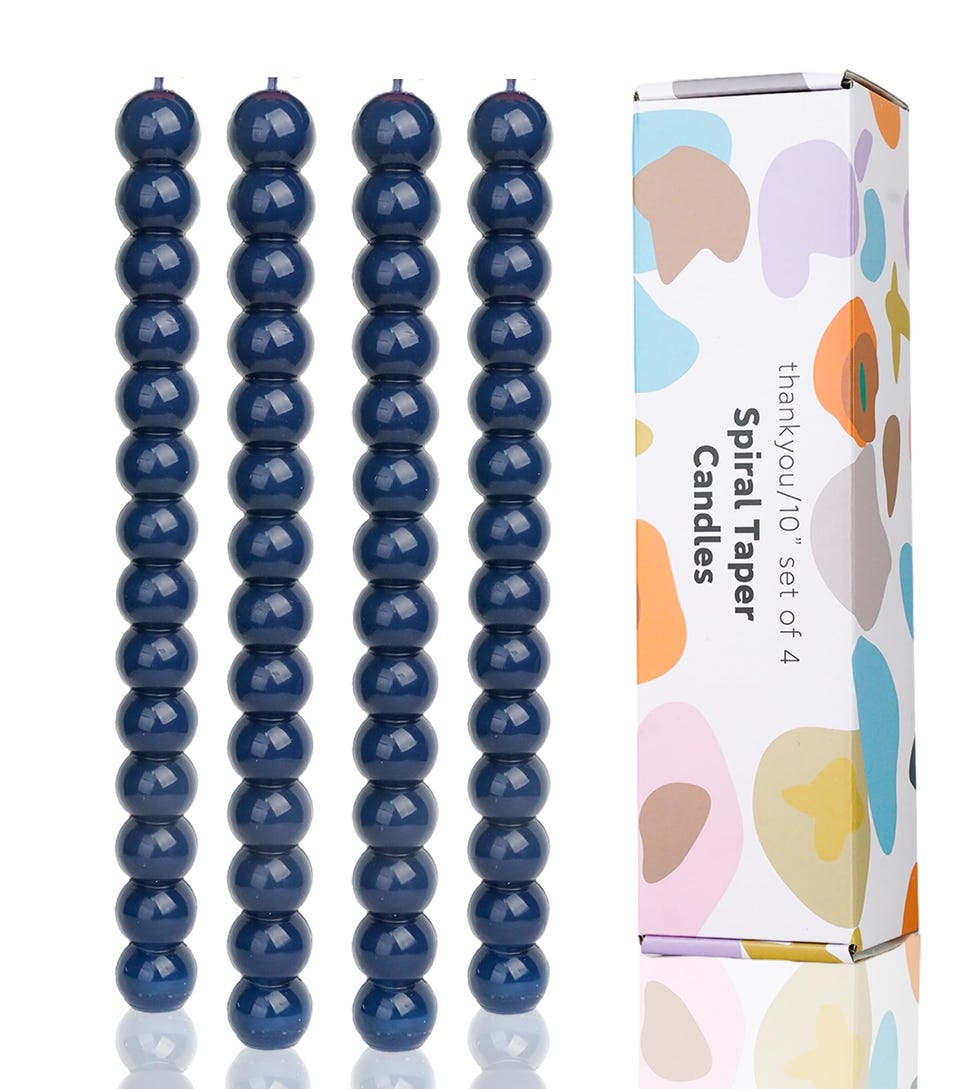 Navy Spiral Tafer Candles Navy Spiral Tafer Candles