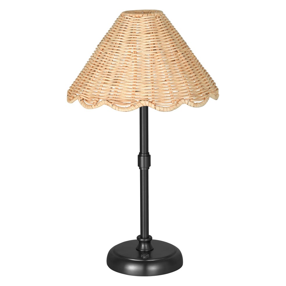 Cordless boho rattan table lamp black Cordless boho rattan table lamp black