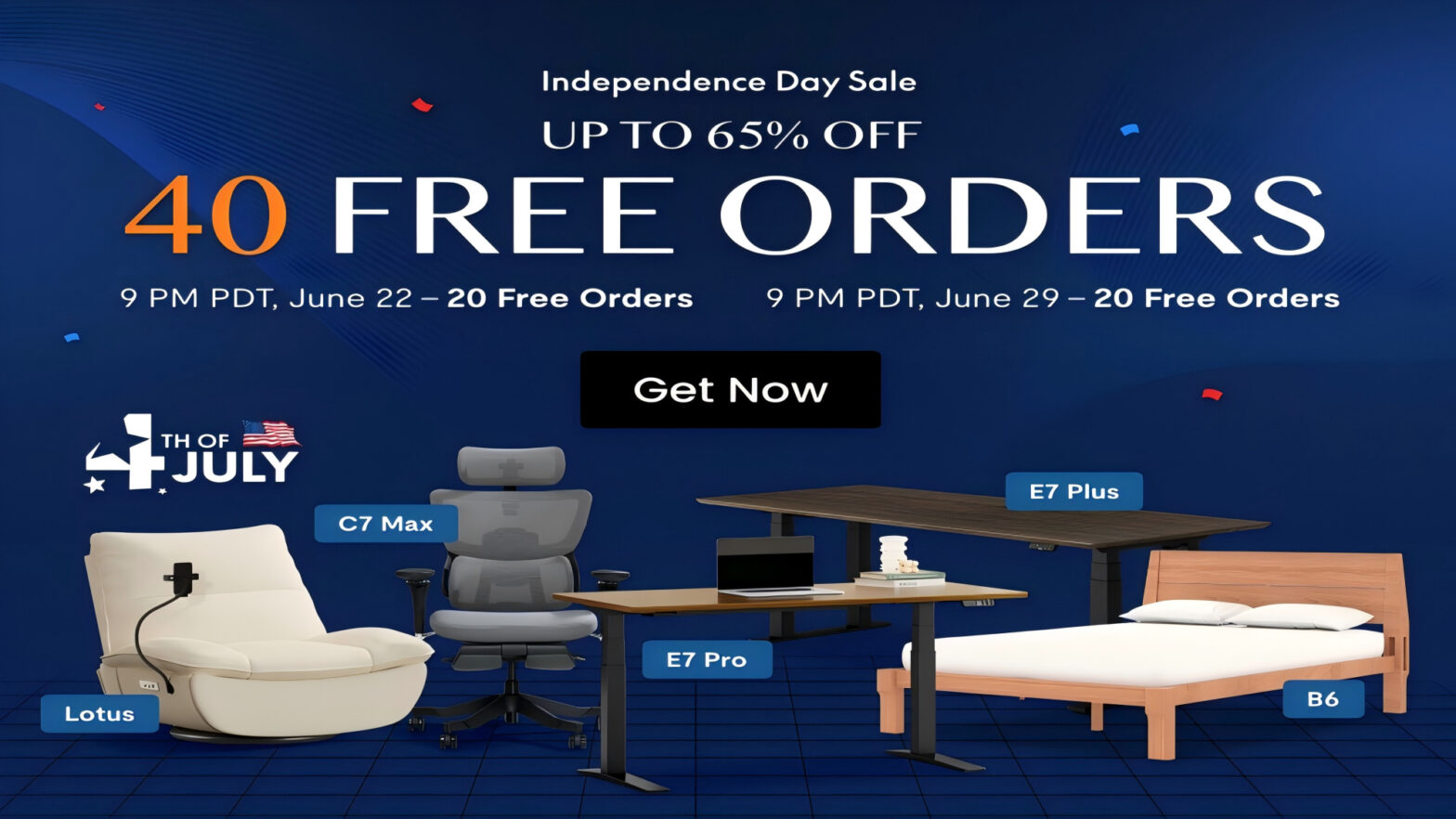 Hurry up! At FlexiSpot, increase up to 65% discount on this independence day