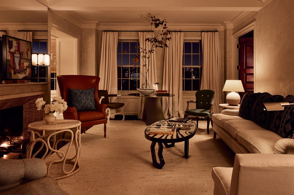 Cozy living room with a mixture of modern and classic furniture.