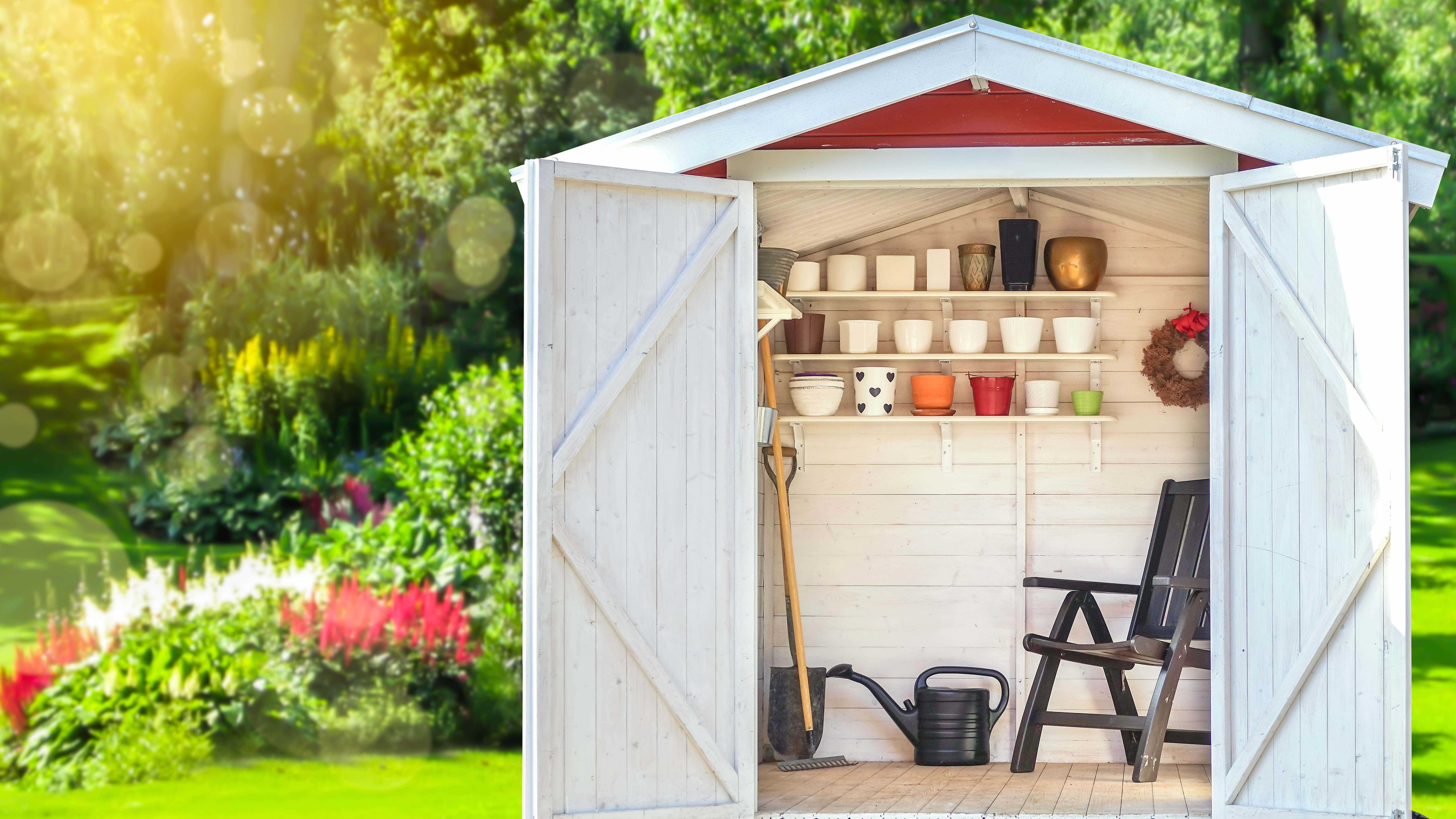 White garden shed