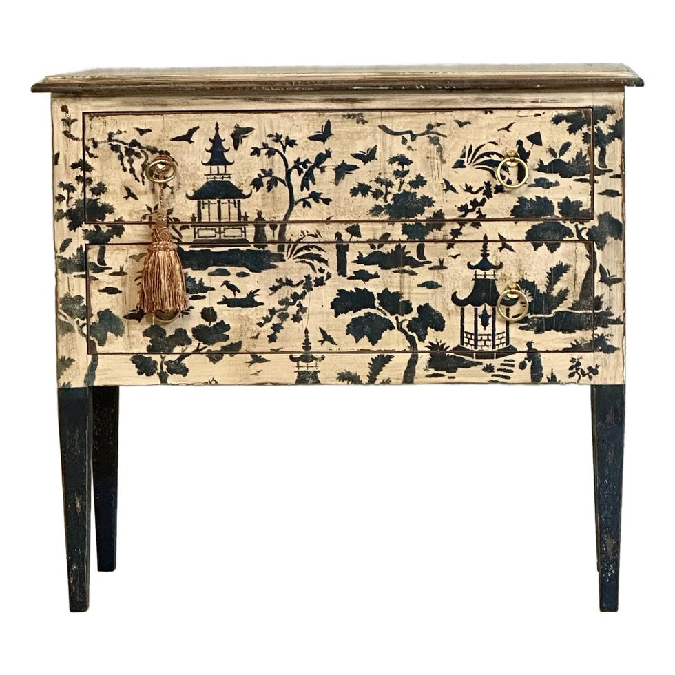 Vintage baker furniture hand painted chinoiserie cabinet
