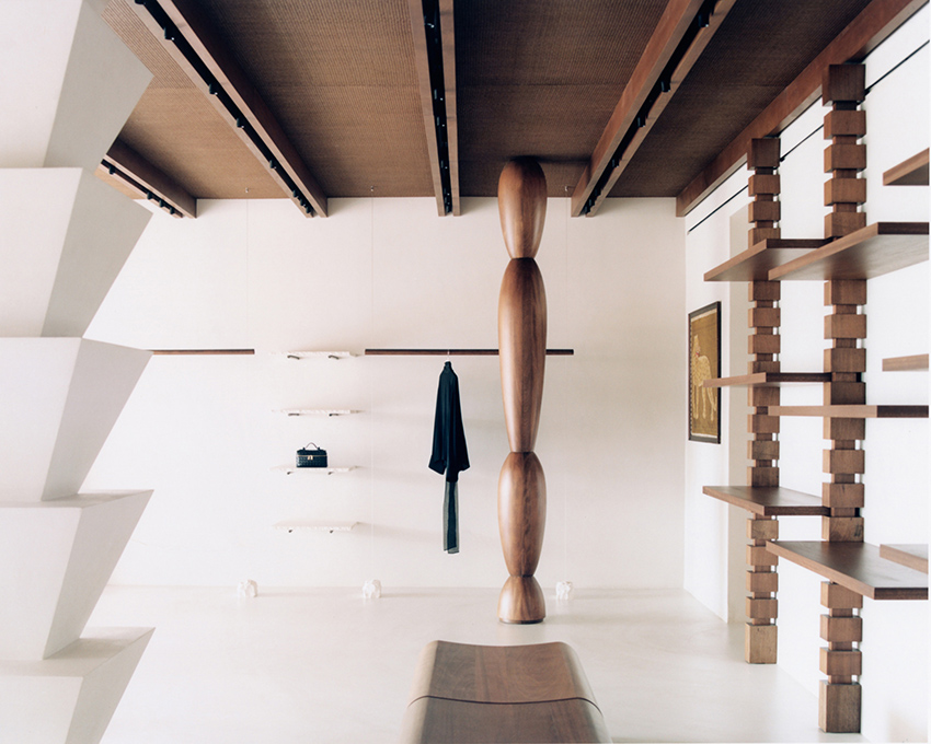 Room studio examines the contrasting material aesthetics in the double retail area of ES_MORE