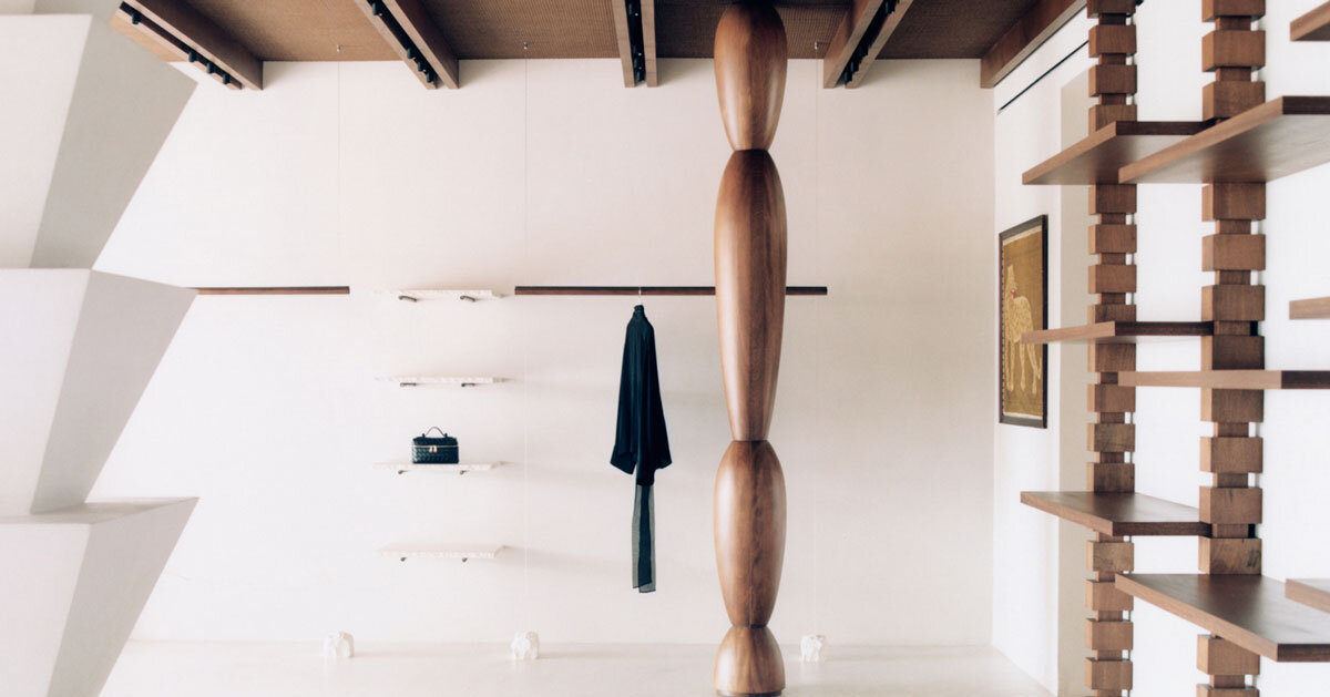 Room studio examines the contrasting material aesthetics in the double retail area of ES_MORE