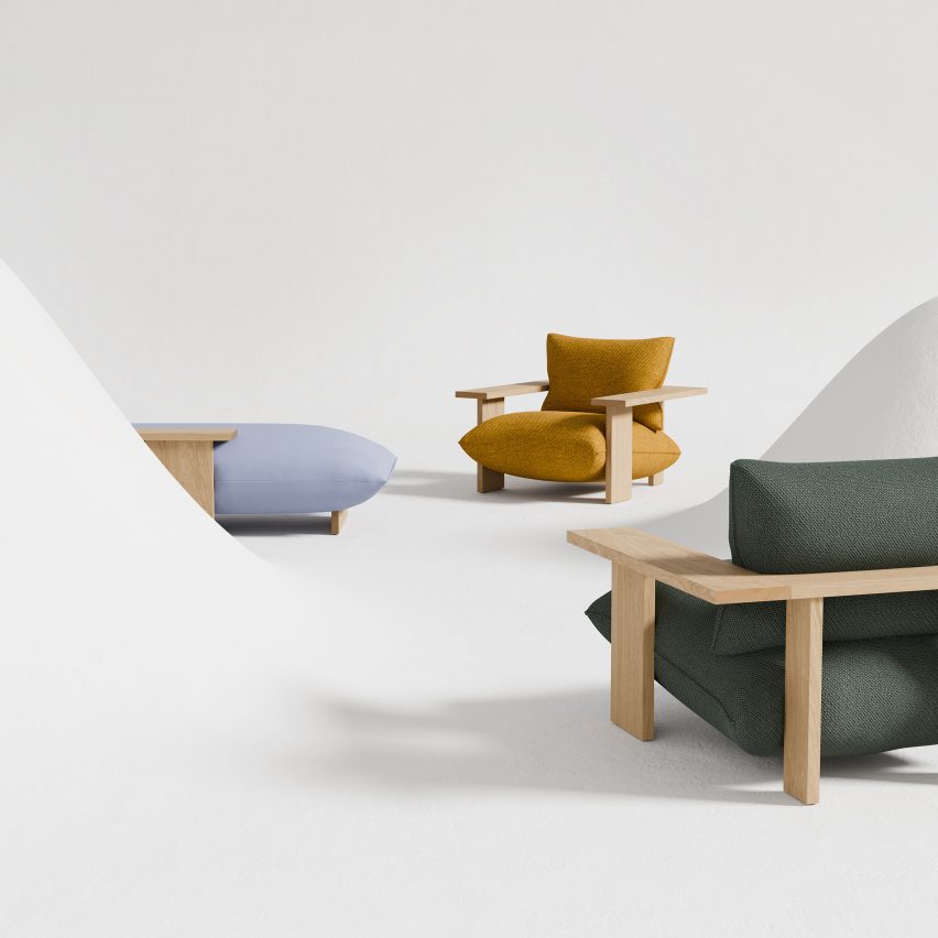 Really press armchairs and bench from studio for designbythem