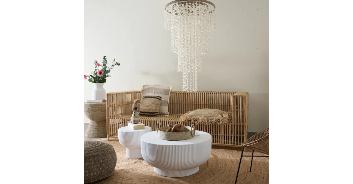 Concrete coffee and rattan furniture lead vae interior trends in 2025