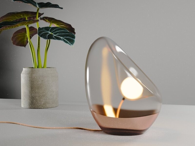 Sculptural glass lamps: tuloa