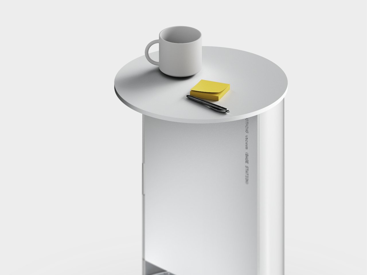 This nothing-inspired transparent robot vacuum concept serves as furniture as furniture