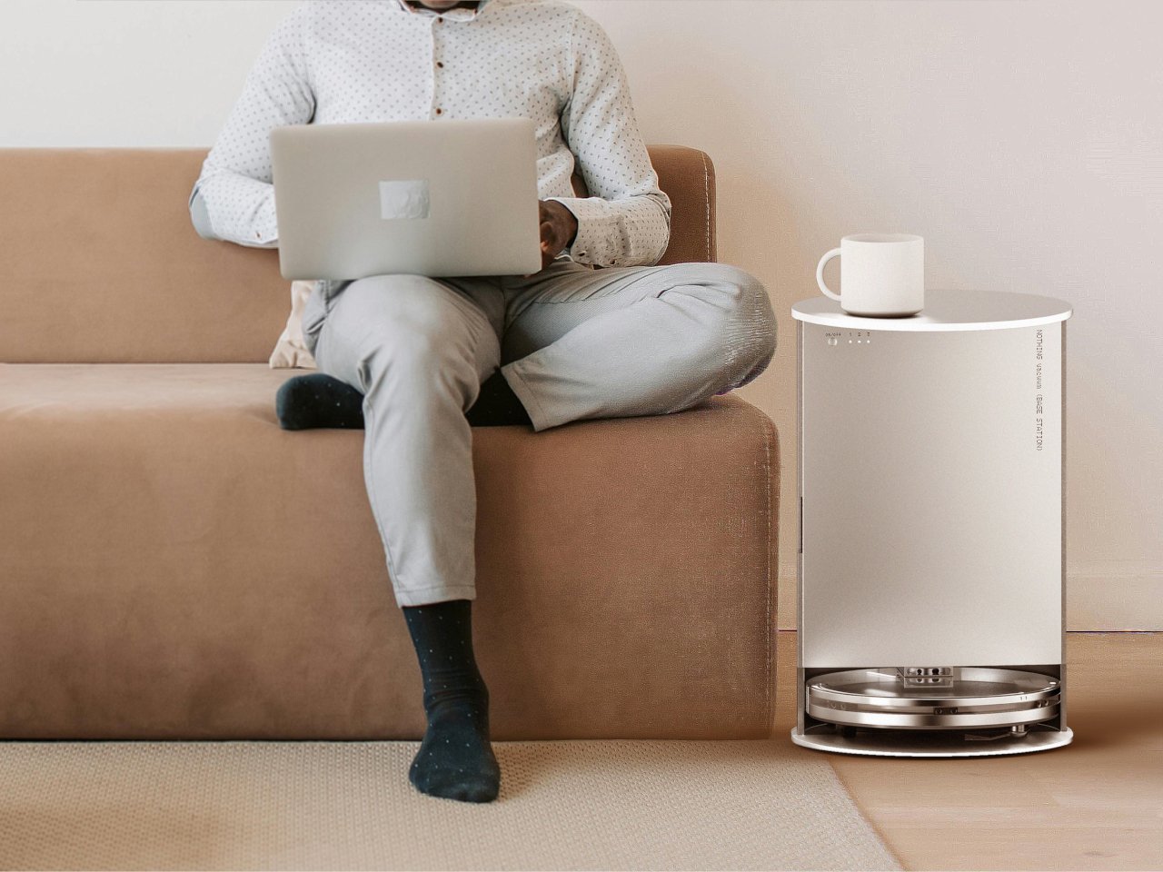 This nothing-inspired transparent robot vacuum concept serves as furniture as furniture