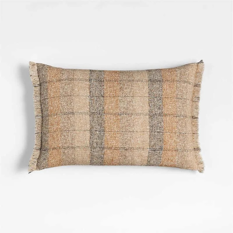 Agnes woven wool mixture edge strip Moroccan ocher pillow pillows