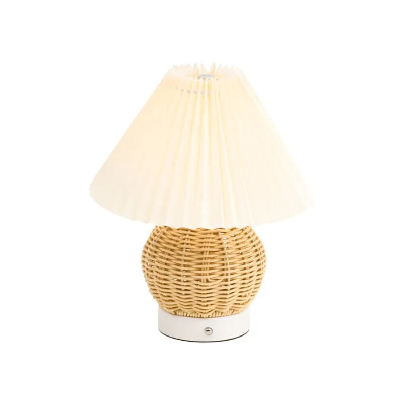 LED -jared shadow with a woven base touch lamp