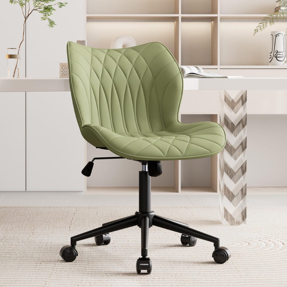 Faux leather office chair with wheels