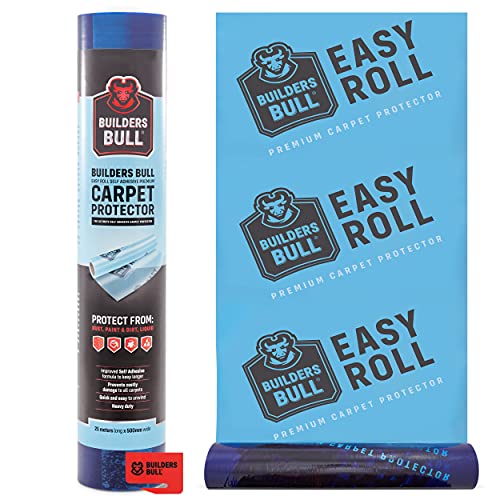 High-performance carpet protection & ndash; Strong self -adhesive soil protection & ndash; Premium -carpeted cover cover - waterproof carpet roll - simple handling -plastic carpet protection - contain security cutter -50 m