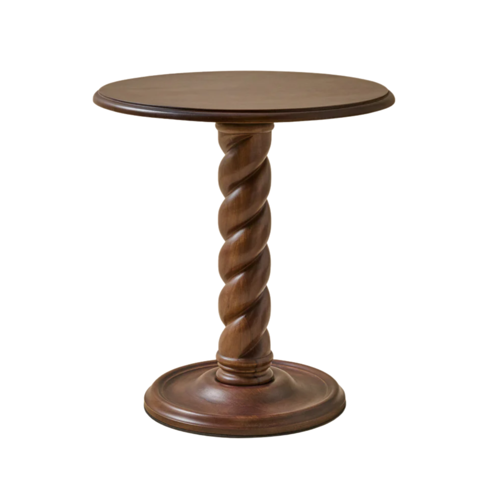 A side table with a twisted wood -based