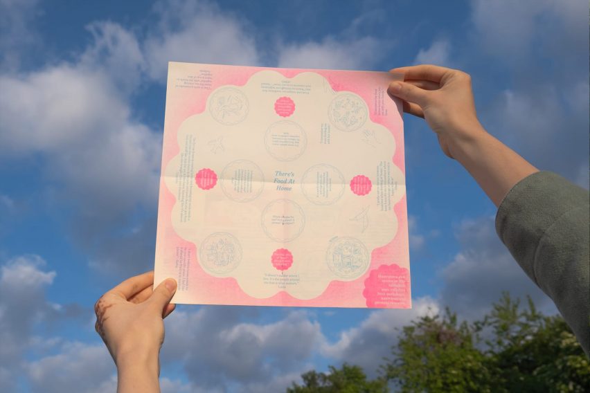 A photo of a person who is a poster in pink and white tones