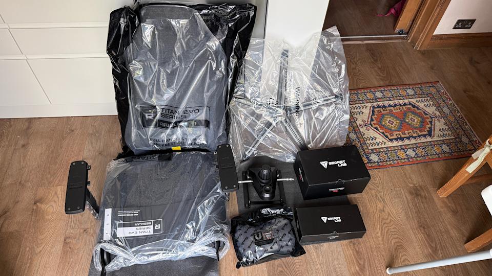 Several photos of parts of the Titan Evo chair.