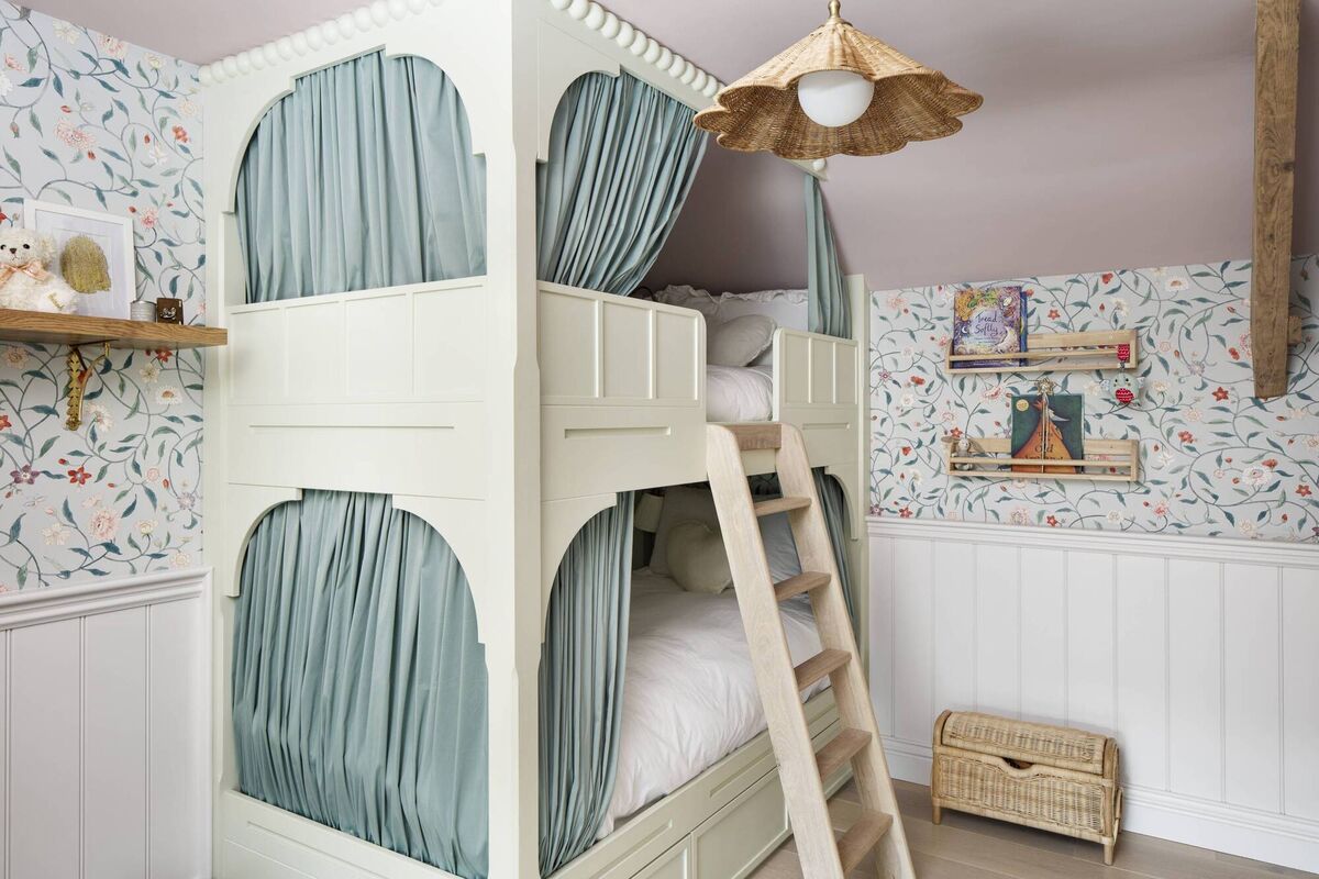 The girls' bedrooms have bunk beds and space to play. The girls' bedrooms have bunk beds and space to play.
