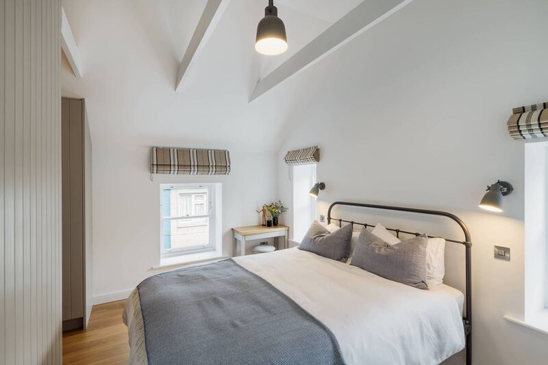 A bedroom in the renovated terrace.
