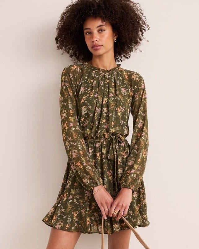 Tiffany chiffon floral mini dress