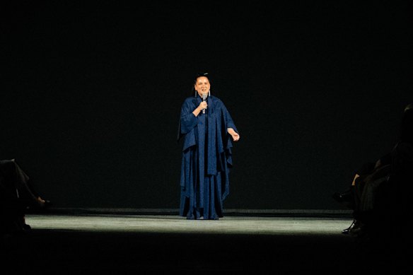 The Maori designer and entrepreneur Kiri Nathan opens the Kahui collective show.