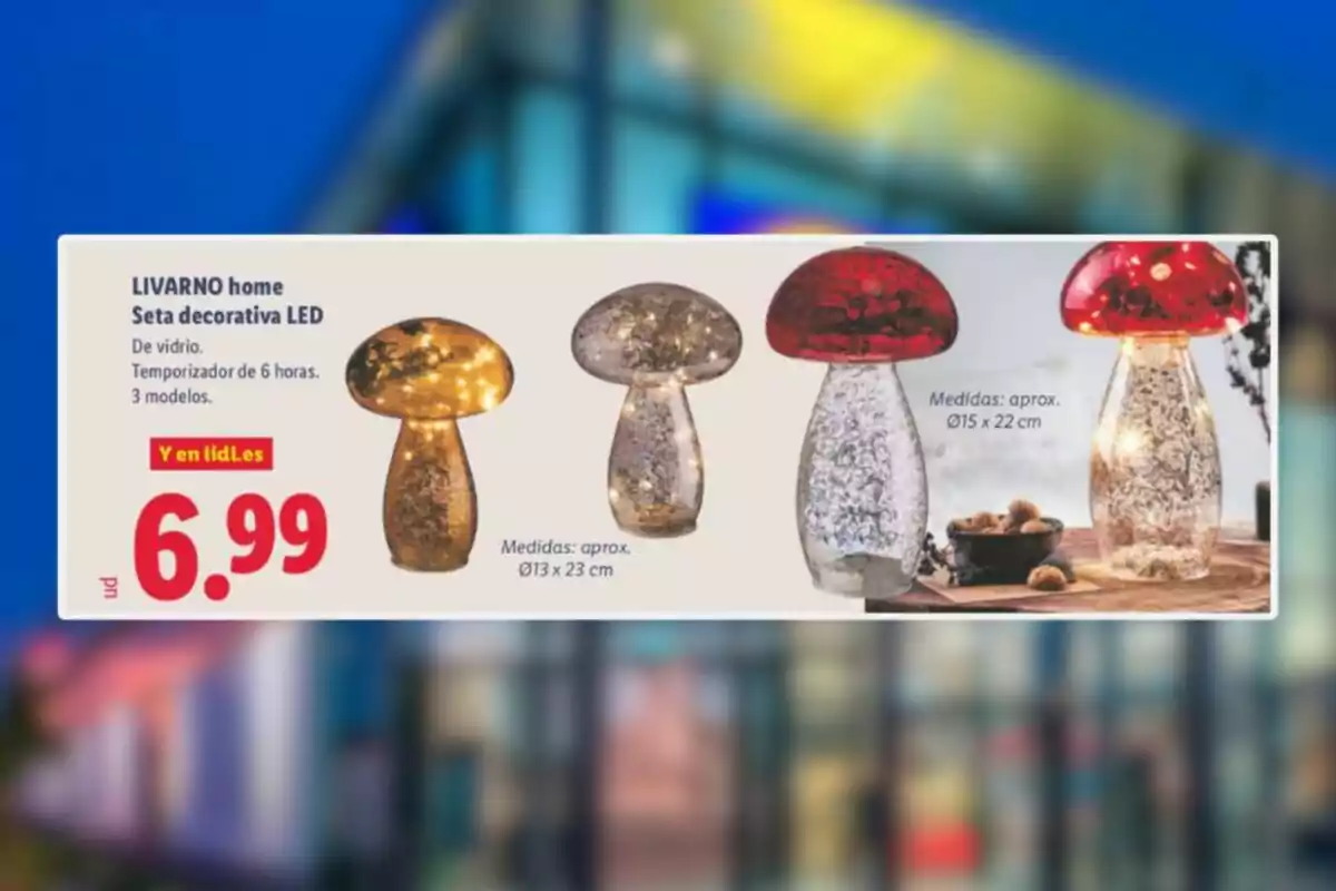 Advertising for Livarno Home Brand Decorative LED -GLAS -MOLZ lamps, available in three different models and at a price of 6.99 euros. Advertising for Livarno Home Brand Decorative LED -GLAS -MOLZ lamps, available in three different models and at a price of 6.99 euros.