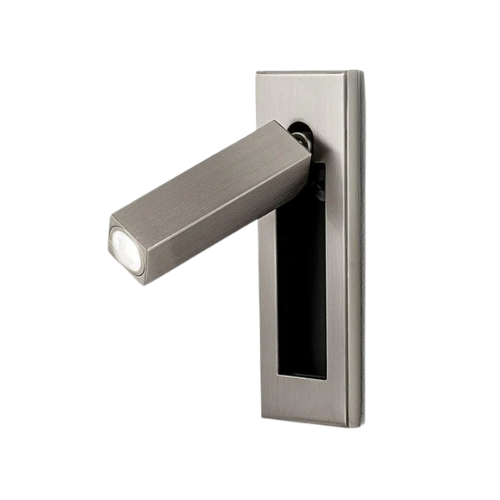 Haloedge | Wall lights & ndash; Space -saving adjustable night lamp - matt black / dia 5cm xh 15.5 cm square (1.9 in x 6.1 inches)