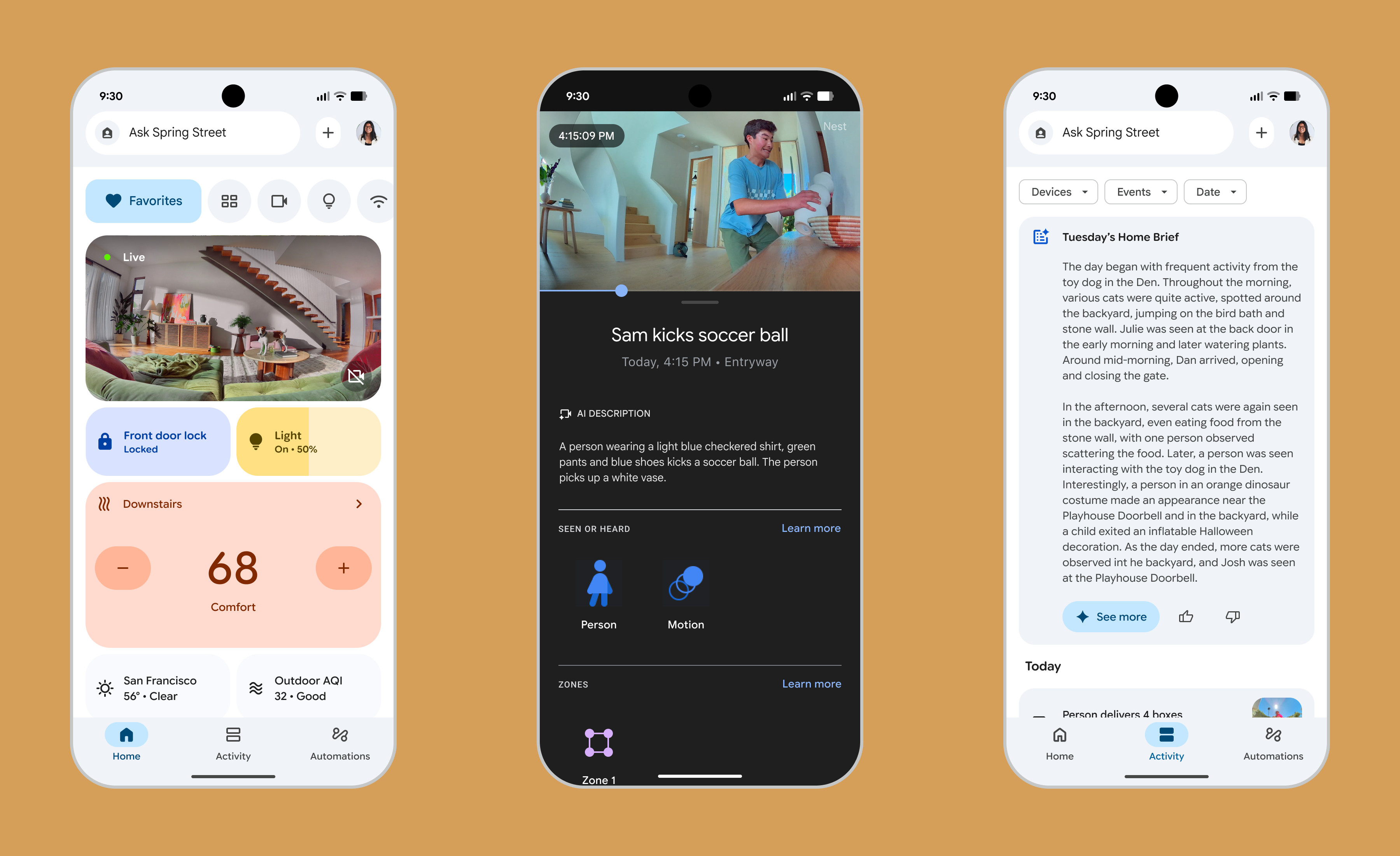 The updated Google Home -app follows domestic life