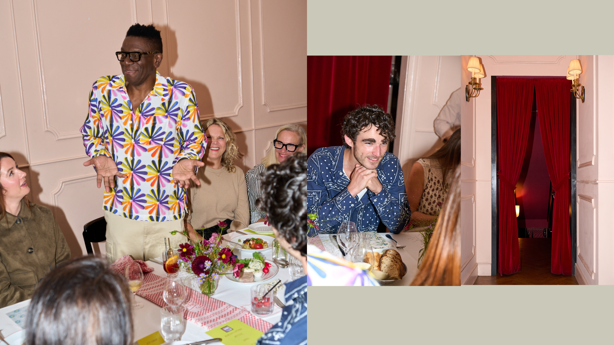 Three Image Composite, who show a mixture of interior designers and restaurant interior of Le Veau d'Or in New York