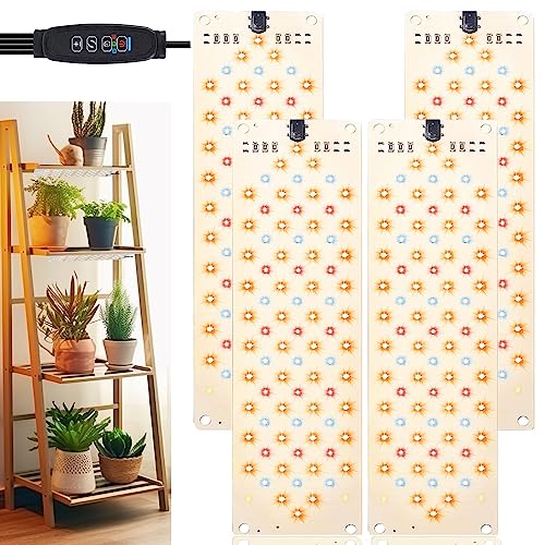 Grow Light, 40W Ultra Thin Panel Grow Lights for Indoor Plants, 316 LEDs Full Spectrum Grow Lights for Under Cabinet Plants, Grow Lamp with 3/9/12 Hour Timer, 10 Dimmable Levels for Plant Growth (Pack of 4)