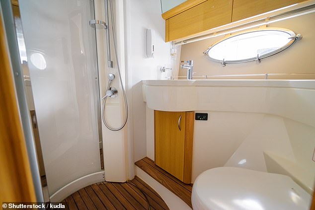 Bringing along a space-saving plastic piece that you can hang on the back of a narrow bathroom door is a real game-changer