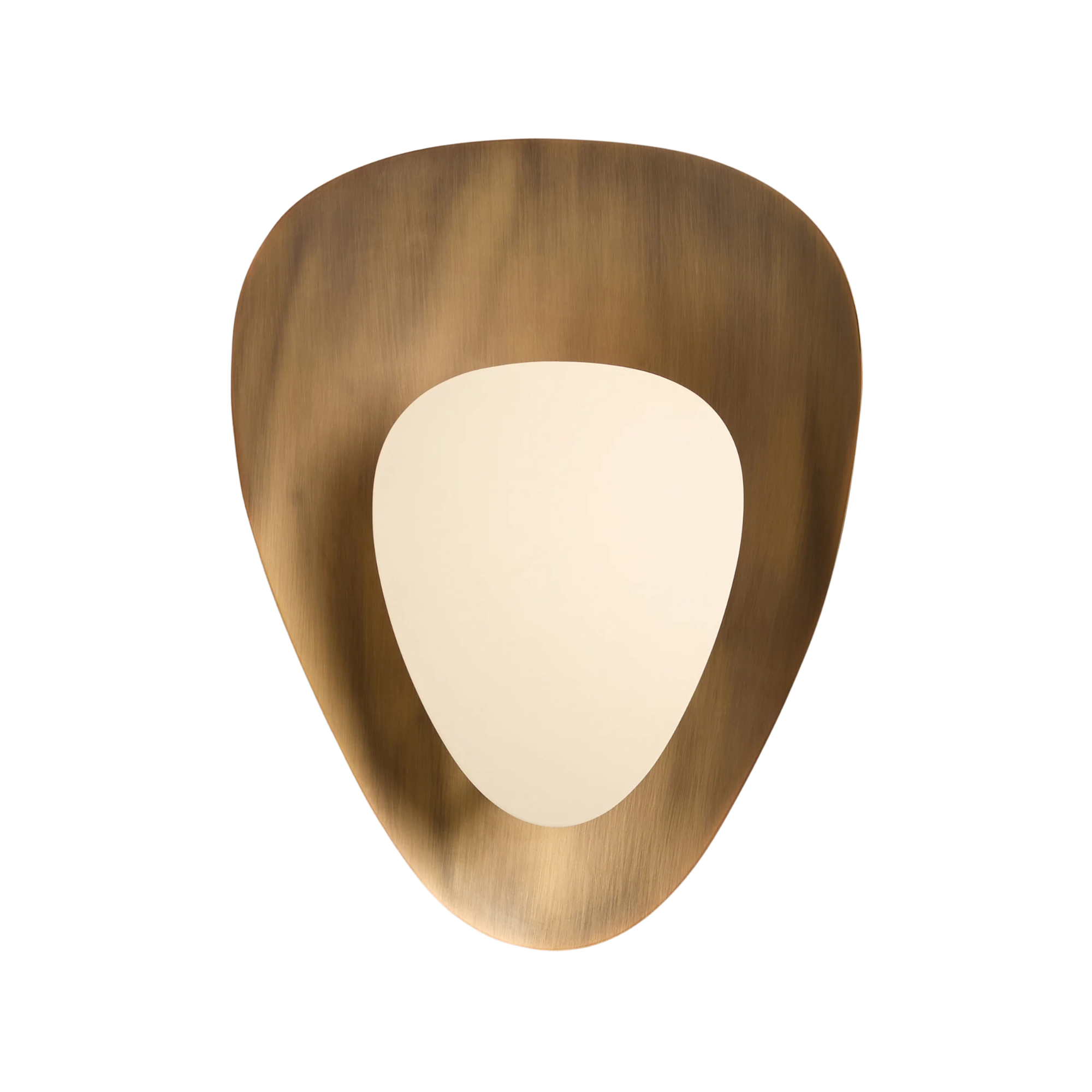 a wall light with a brass back