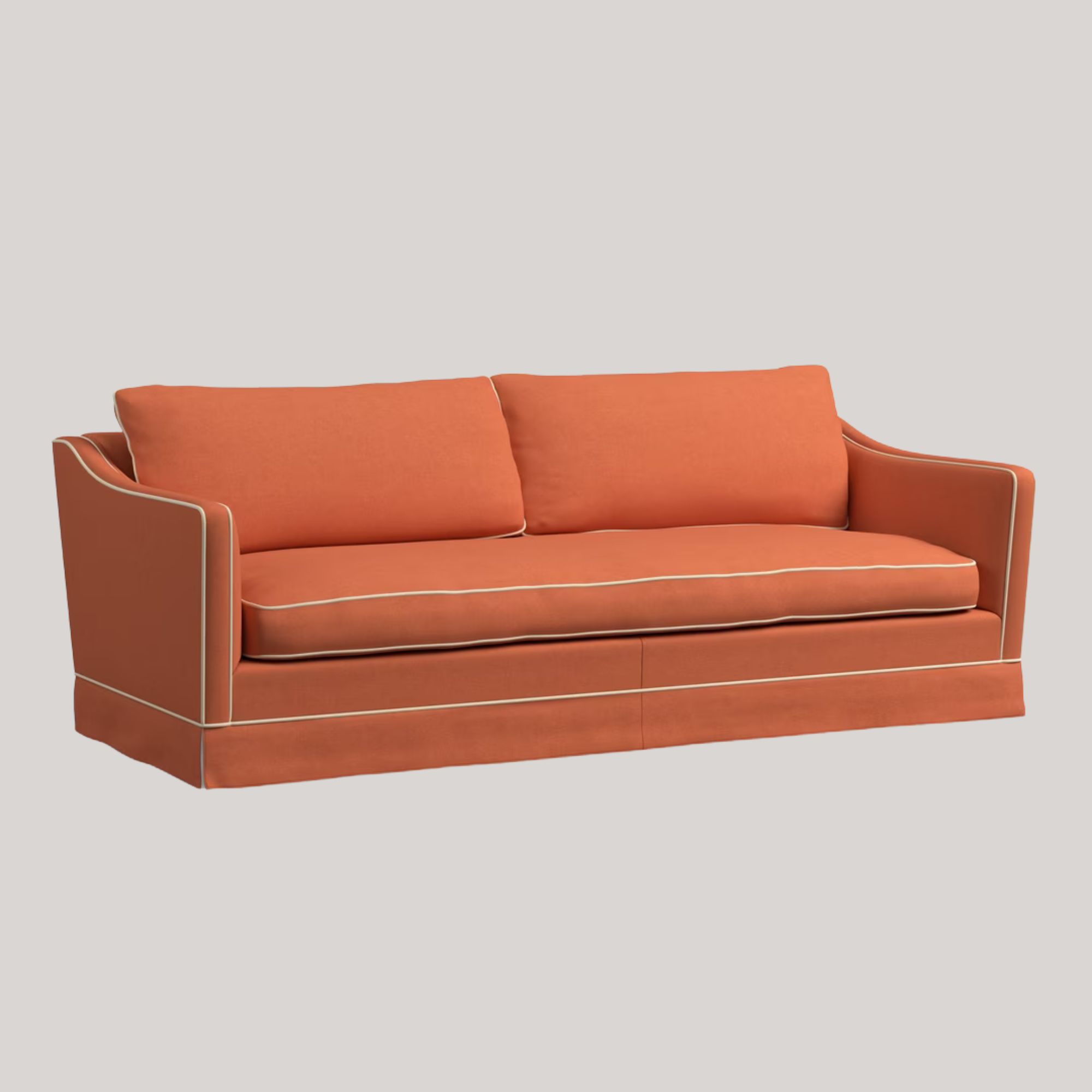 John Lewis X Sanderson, Islington large 3 seater sofa, Rowan Berry/Manilla Beige
